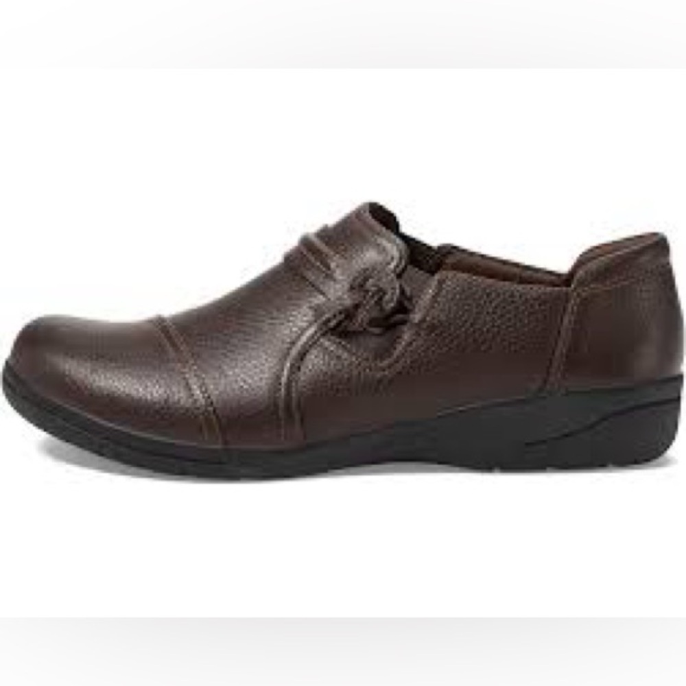 Clarks Cheyn Madi brown leather‎ slip on shoes size 10